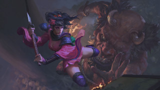 Woman pink outfit sword demon - chen chun free wallpaper for desktop