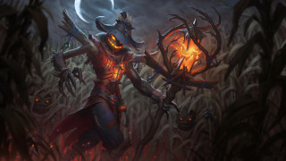 Demonic demon glowing orb cornfield - orb free wallpaper
