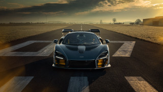 Sports car road sunset horizon - a sky background and sun free wallpaper