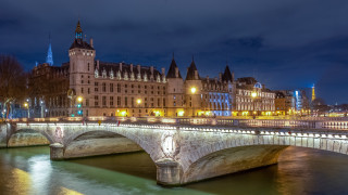 Paris night bridge city skyline - bernard meninsky free wallpaper for desktop