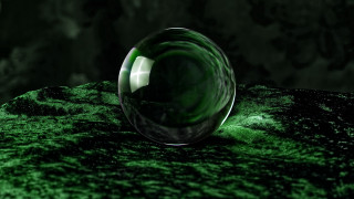Glass ball green surface black - a green surface free wallpaper