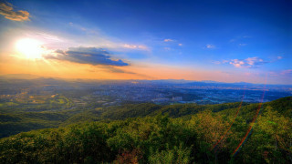 City hill sky sunset bridge - the cloud above free wallpaper