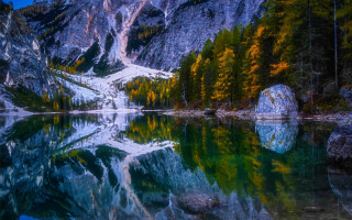 Mountain lake reflection forest mystical - a mountain lake free wallpaper for desktop