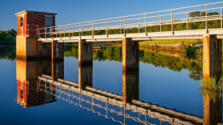 Bridge clocktower cityscape nature outdoors - a clock tower in the background free wallpaper