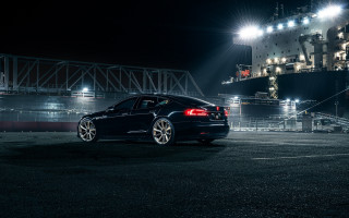 Night car parking lot ship - a parking lot free wallpaper