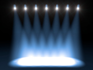 Stage spotlights blue glow light - free light wallpaper