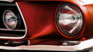 Red car headlight reflection photorealism - f 8 aperture free wallpaper