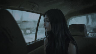 Woman sitting car snow gloomy - the snow outside free wallpaper