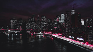 City skyline bridge river night 86 - city free wallpaper