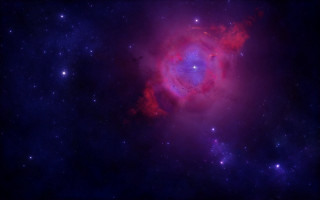 Purple red star blue sky - nebula free wallpaper