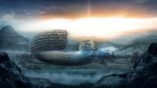 Mountain lake reflection sunset ocean - a lake below free wallpaper for desktop