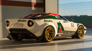 White sports car stripe jigsaw - side profile free wallpaper