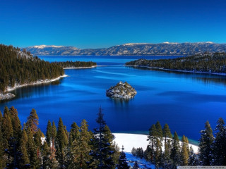 Lake trees mountains blue sky 12 - bob ross free wallpaper