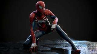 Spiderman sitting dark crossed legs - his knee free wallpaper for desktop