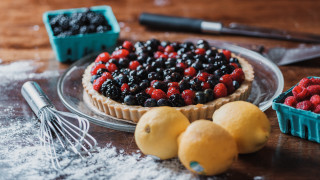 Berry lemon tart still life - american impressionism free wallpaper