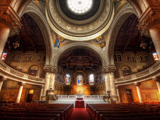 Church dome redcarpet romanesque baroque - fisheye len free wallpaper