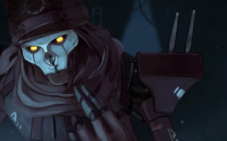 Creepy yellow eyed gun hat - a hat and scarf free wallpaper