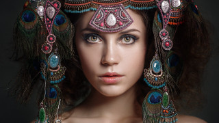 Feathered headpiece jewels gothic egyptian - egyptian art free wallpaper