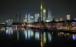 Tokyo cityscape night bridge river 6 - a boat in the foreground free wallpaper