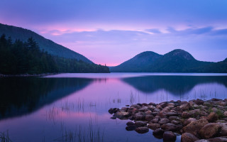 Lake mountain dusk purple sky - dusk free wallpaper for desktop