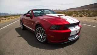 Red mustang desert road cobra 2 - a red mustang mustang free wallpaper
