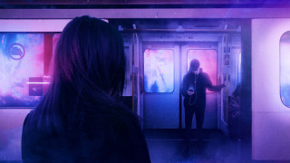 Woman doorway traincar cyberpunk grunge - grunge aesthetic free wallpaper for desktop