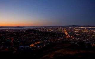 City lights hills autumn night - a view of the city free wallpaper