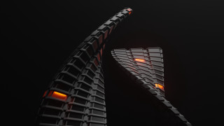 Tall buildings orange lights night - the dark night time free wallpaper