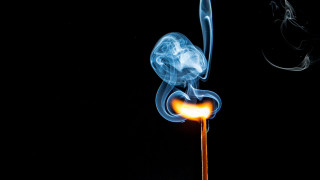 Matchstick lit smoke black background - arie smit free wallpaper