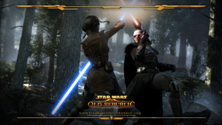 Couple people woods lightsabers sword - aleksi briclot free wallpaper
