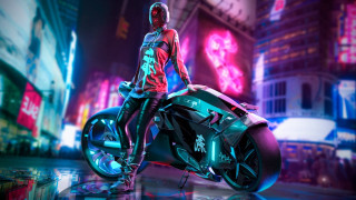 Cyberpunk motorcycle night neon urban - cyberpunk style free wallpaper for desktop