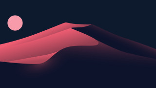 Pink mountain pink sun black - a pink circle free wallpaper for desktop