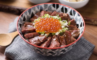 Bowl meat vegetables rice sauce - sakimichan free wallpaper