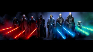 Star wars characters dark background - a group of star wars characters free wallpaper