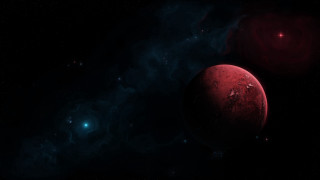 Red planet blue star space - a red planet free wallpaper for desktop