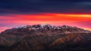 Mountain range sunset reflection sky - sky in the foreground free wallpaper for desktop
