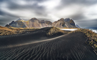 Mountain range water sand dune - photography free wallpaper for desktop