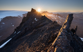 Mountain sunset rocks snow outdoor - a few rock free wallpaper