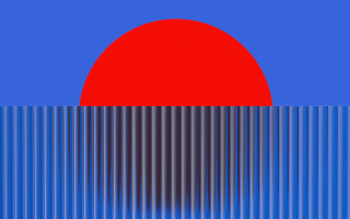 Rising sun red moon blue - vertical line free wallpaper