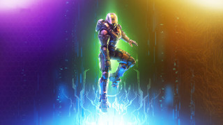 Futuristic man neon background hologram - a neon background free wallpaper