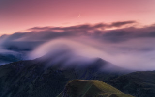 Mountain cloud plane misty sky - mist free wallpaper for desktop
