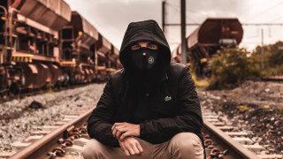 Man black hoodie train track - a train track free wallpaper