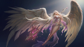Angel wings sword fantasy portrait - free fantasy wallpaper