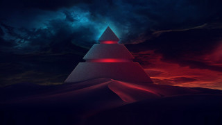 Desert pyramid cloudy sky red - a pyramid free wallpaper