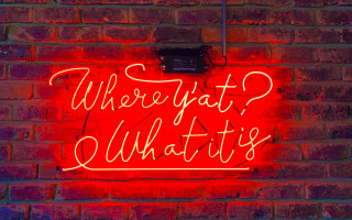 Neon sign phone brickwall torii - a phone free wallpaper