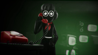Cartoon character talking phone green - his ear free wallpaper