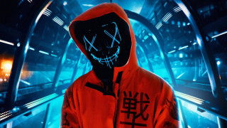 Neon mask hoodie cyberpunk dark - neon free wallpaper for desktop