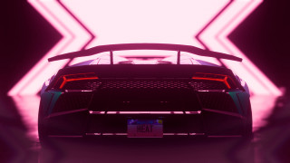 Futuristic car neon holography raytraced - aesthetic free wallpaper