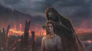 Woman man demon dark forest - a dark forest free wallpaper