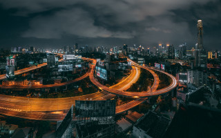 City lights night bridge tokyo - traffic free wallpaper